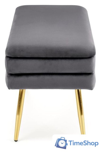 Пуфик Halmar Velva (серый/золотой) - Изображение №2 — Интернет-магазин Time-Shop