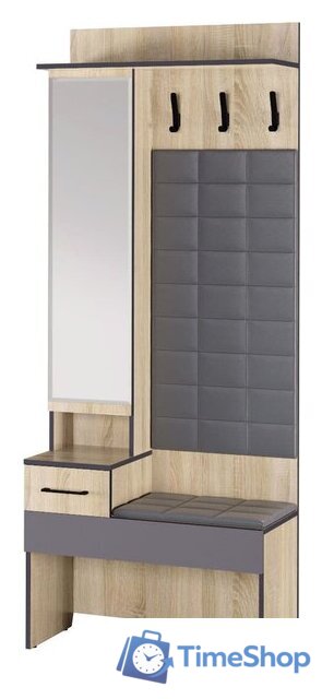 Стенка Аквилон Эльза №1 800 с зеркалом (дуб сонома) - Изображение №2 — Интернет-магазин Time-Shop