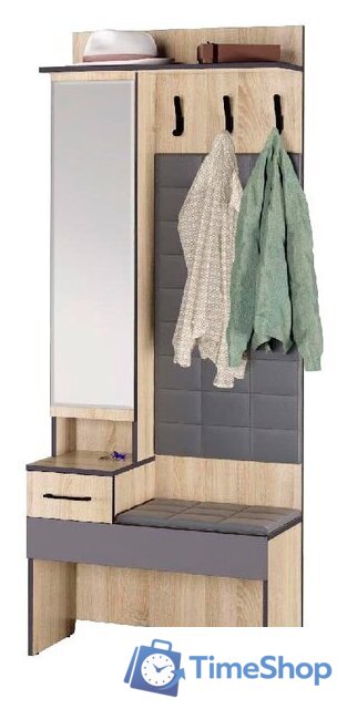 Стенка Аквилон Эльза №1 800 с зеркалом (дуб сонома) - Изображение №1 — Интернет-магазин Time-Shop