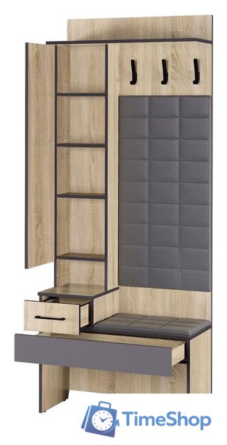 Стенка Аквилон Эльза №1 800 с зеркалом (дуб сонома) - Изображение №3 — Интернет-магазин Time-Shop