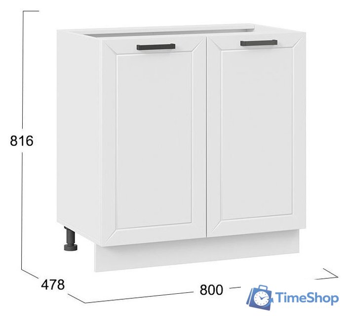 Шкаф напольный Трия Лорас 1Н8 (белый/холст белый) - Изображение №3 — Интернет-магазин Time-Shop