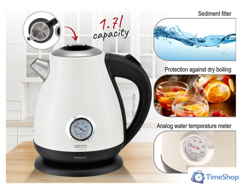 Электрический чайник CAMRY CR1344 WH - Изображение №8 — Интернет-магазин Time-Shop