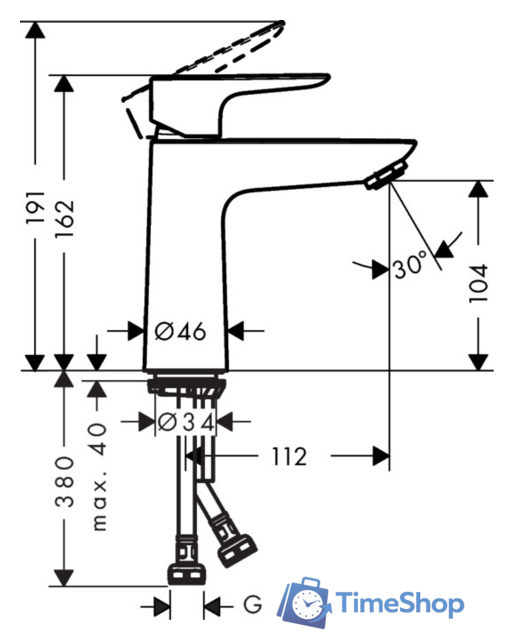 Смеситель Hansgrohe Talis E 71712000 - Изображение №2 — Интернет-магазин Time-Shop