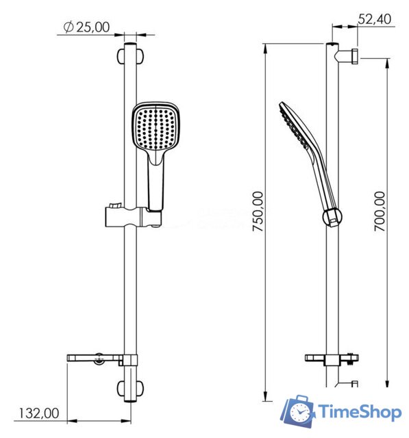 Душевой гарнитур  Teska Veno Ganj AKS6100 - Изображение №4 — Интернет-магазин Time-Shop