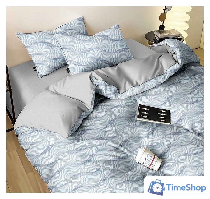 Семейный комплект постельного белья Реноме Семейный Темно-синяя коллекция ПП 7419 (сатин) - Изображение №1 — Интернет-магазин Time-Shop