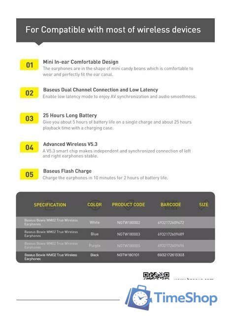 Наушники Baseus Bowie WM02 (черный) - Изображение №14 — Интернет-магазин Time-Shop