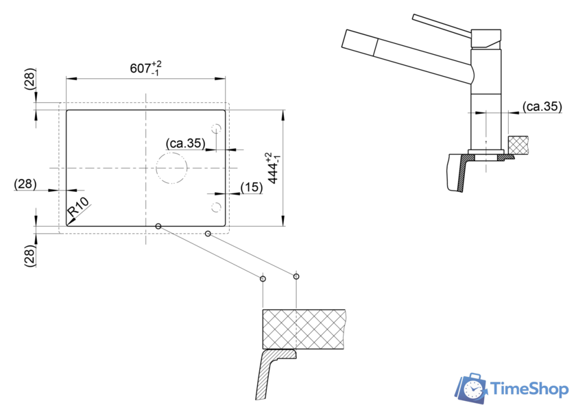 Кухонная мойка Blanco Elon 45 S (антрацит) 524814 - Изображение №6 — Интернет-магазин Time-Shop