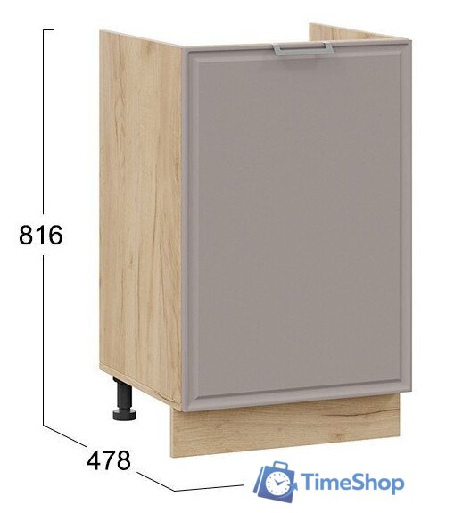 Шкаф напольный Трия Белладжио 1Н5М (дуб крафт золотой/софт капучино) - Изображение №3 — Интернет-магазин Time-Shop