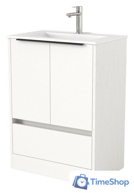  Дабер Тумба под умывальник 017 WeltWasser Deilbach 7517-60 Т17.6W.0.5Ч (белый древесный/ручка черная) - Изображение №1 — Интернет-магазин Time-Shop