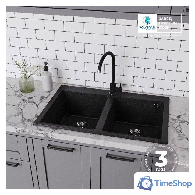 Кухонная мойка Polygran Brig 790 (черный) - Изображение №10 — Интернет-магазин Time-Shop
