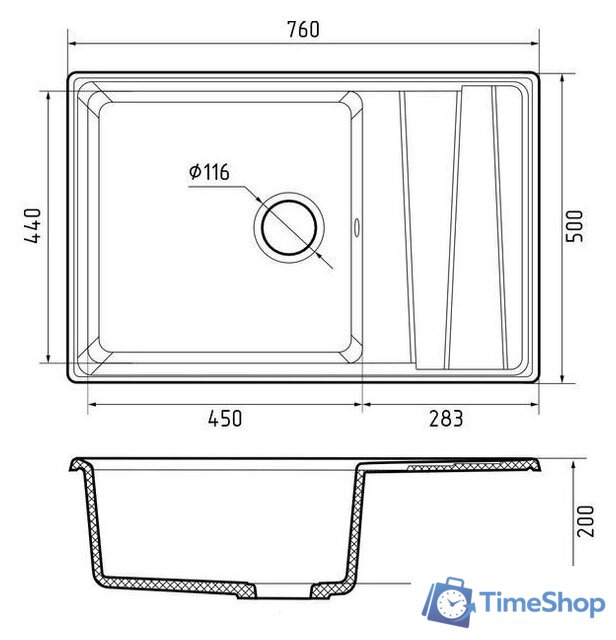 Кухонная мойка GranFest GF-LV-760L (терракот) - Изображение №2 — Интернет-магазин Time-Shop