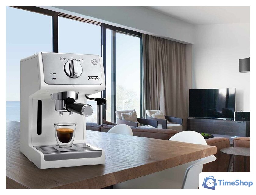 Рожковая кофеварка DeLonghi Active Line ECP 33.21.W - Изображение №5 — Интернет-магазин Time-Shop