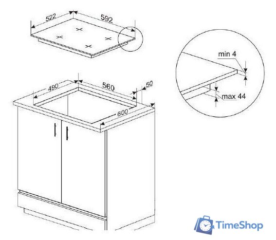 Варочная панель Amica PIM6540PHTUN 3.0 - Изображение №7 — Интернет-магазин Time-Shop