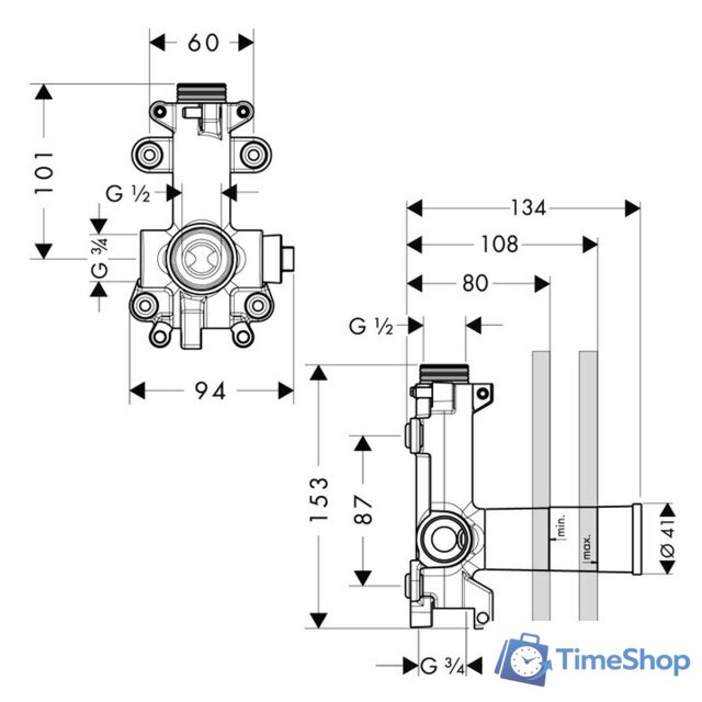 Скрытый механизм Axor ShowerCollection 28486180 - Изображение №2 — Интернет-магазин Time-Shop