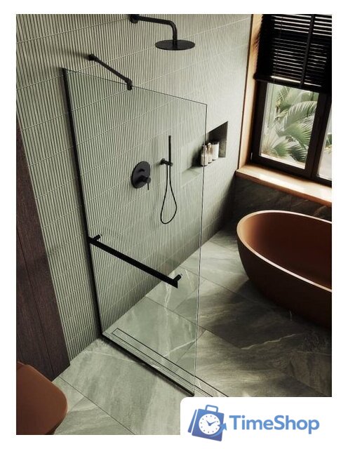 Душевая стенка MaybahGlass 195x79 MGD-726-6у (прозрачное стекло/черный) - Изображение №6 — Интернет-магазин Time-Shop