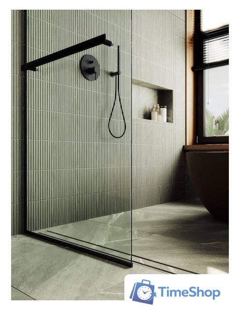 Душевая стенка MaybahGlass 195x79 MGD-726-6у (прозрачное стекло/черный) - Изображение №2 — Интернет-магазин Time-Shop