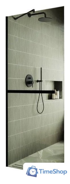 Душевая стенка MaybahGlass 195x79 MGD-726-6у (прозрачное стекло/черный) - Изображение №1 — Интернет-магазин Time-Shop