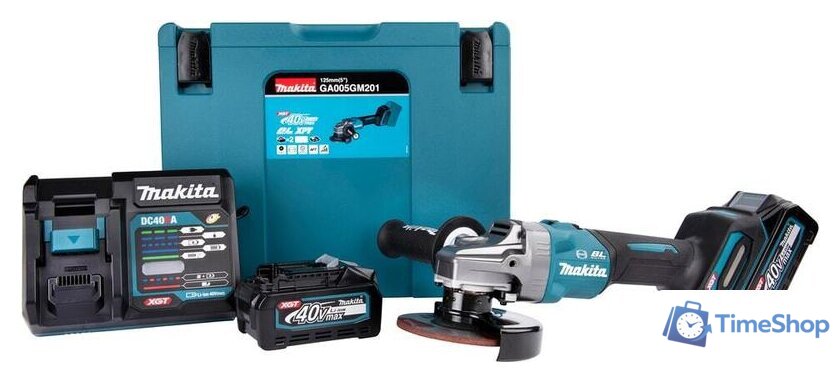 Угловая шлифмашина Makita GA005GM201 (с 2-мя АКБ) - Изображение №2 — Интернет-магазин Time-Shop