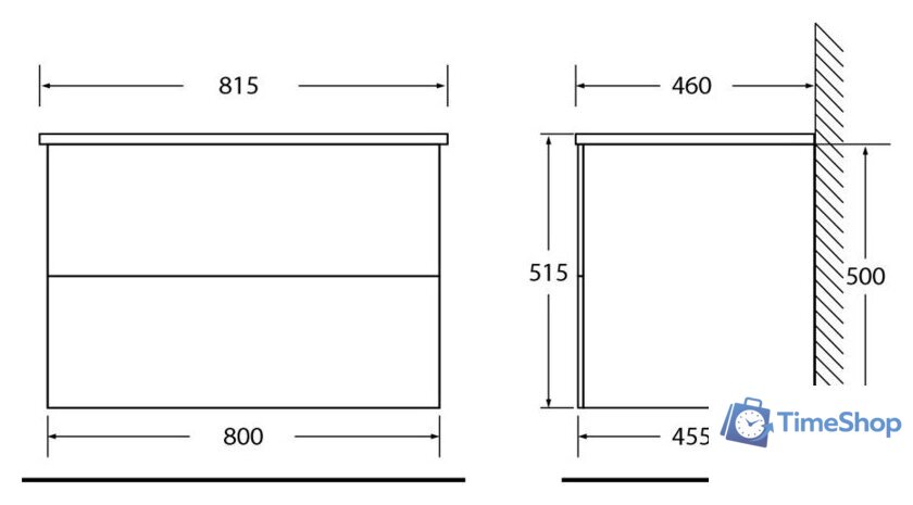  BelBagno Тумба под умывальник Etna-H60-800-2C-SO-RW-P - Изображение №4 — Интернет-магазин Time-Shop