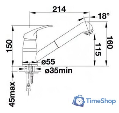 Смеситель Blanco Daras-S Silgranit (серый беж) - Изображение №2 — Интернет-магазин Time-Shop