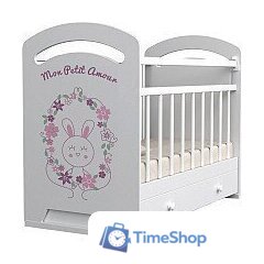 Классическая детская кроватка VDK Mon Amur маятник-ящик (белый) - Изображение №1 — Интернет-магазин Time-Shop