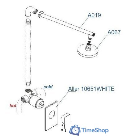 Душевая система  Wasserkraft A12667 (белый/хром) - Изображение №4 — Интернет-магазин Time-Shop