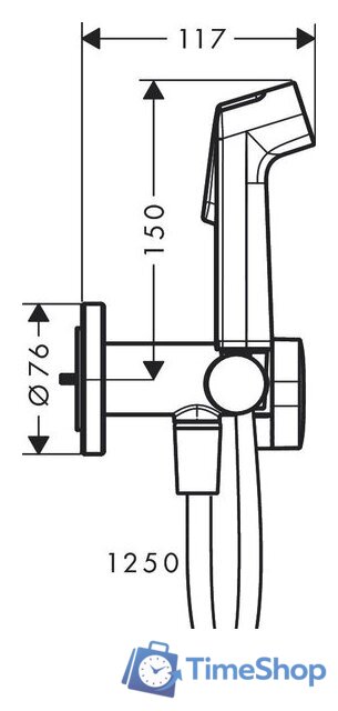 Гигиенический душ Hansgrohe Bidette 1jet S 29232700 - Изображение №2 — Интернет-магазин Time-Shop