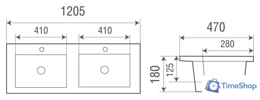 Умывальник WeltWasser Deilbach 7506-1202 - Изображение №3 — Интернет-магазин Time-Shop