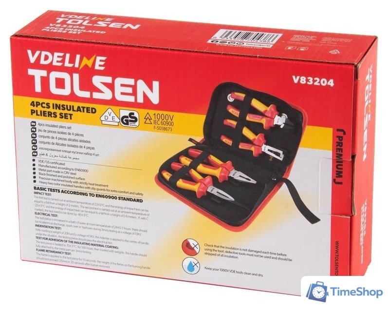 Электромонтажный набор Tolsen TTV83204 (4 предмета) - Изображение №4 — Интернет-магазин Time-Shop