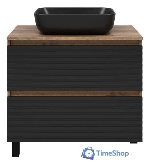  Brevita Тумба под умывальник Dakota 80 DAK-07080-19/02-2Я (черный/темное дерево) - Изображение №11 — Интернет-магазин Time-Shop