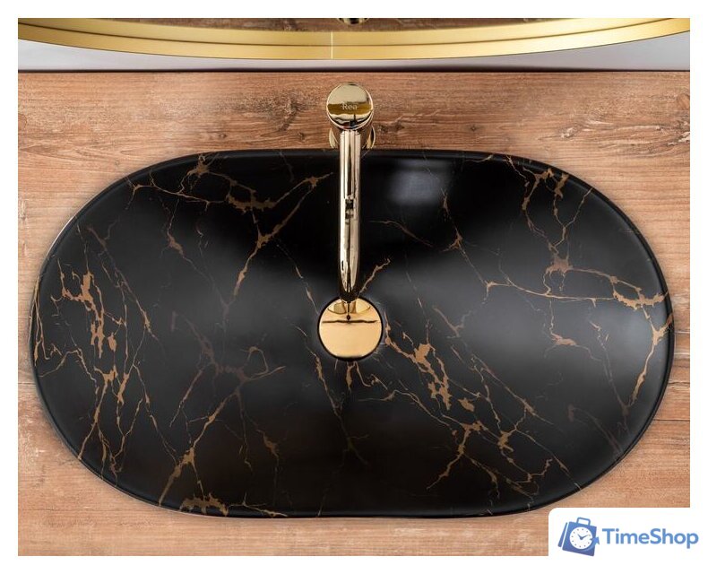 Умывальник Rea Royal 60 (черный мрамор матовый) - Изображение №4 — Интернет-магазин Time-Shop