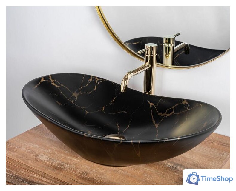 Умывальник Rea Royal 60 (черный мрамор матовый) - Изображение №5 — Интернет-магазин Time-Shop