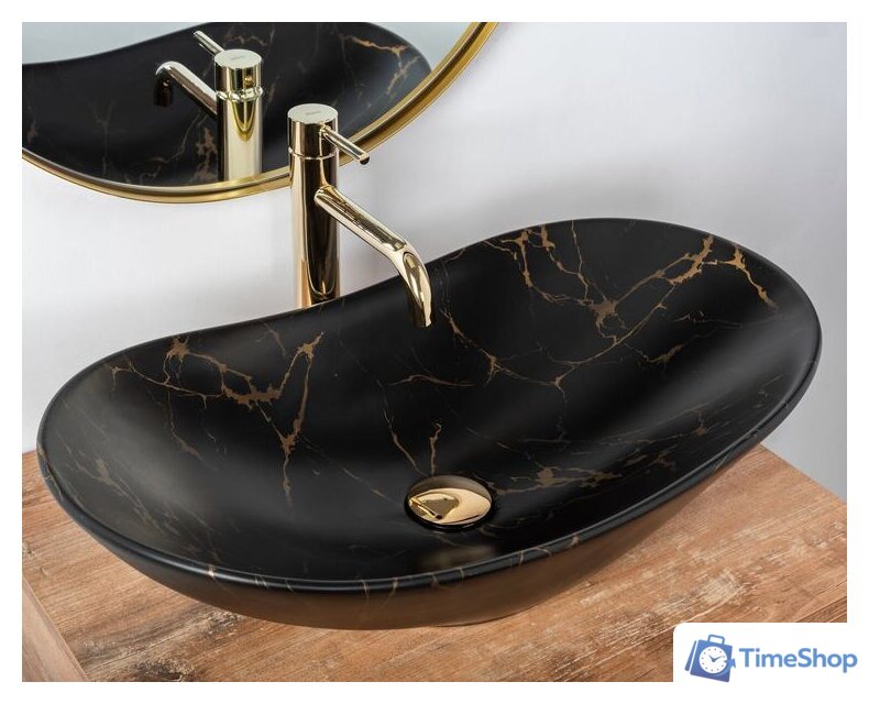 Умывальник Rea Royal 60 (черный мрамор матовый) - Изображение №2 — Интернет-магазин Time-Shop