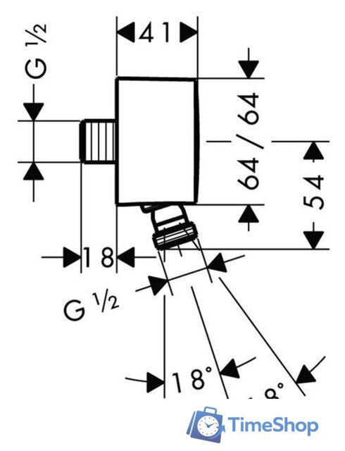 Шланговое подключение Hansgrohe Fixfit 27414000 - Изображение №2 — Интернет-магазин Time-Shop