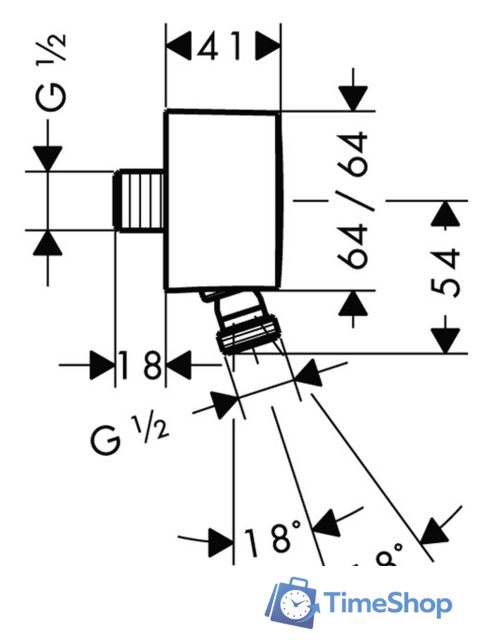 Шланговое подключение Hansgrohe Fixfit 27414000 - Изображение №2 — Интернет-магазин Time-Shop