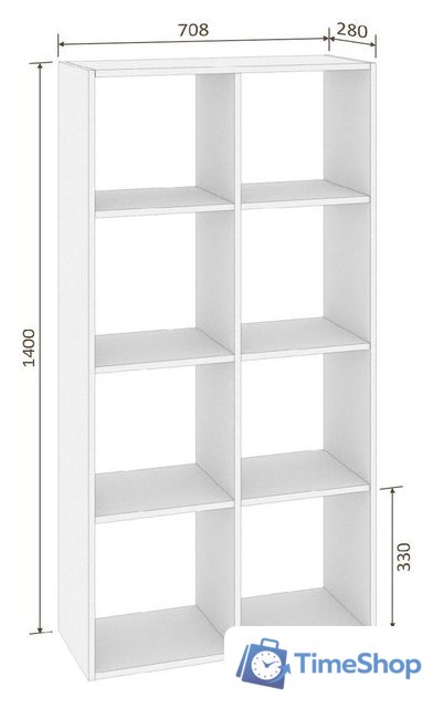 Стеллаж Кортекс-мебель Дельта-8 71x140 (венге) - Изображение №4 — Интернет-магазин Time-Shop