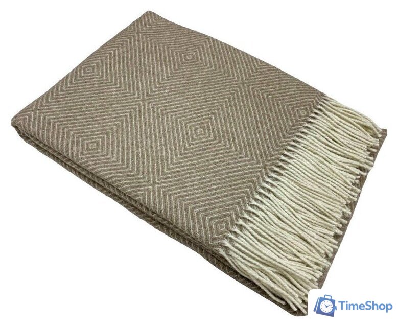 Плед Vladi Марсель Lille 140x200 09851 (белый/бледно-коричневый) - Изображение №1 — Интернет-магазин Time-Shop