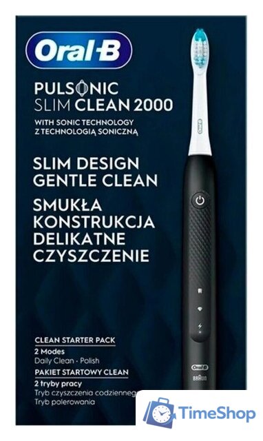 Электрическая зубная щетка Oral-B Pulsonic Slim Clean 2000 (черный) - Изображение №11 — Интернет-магазин Time-Shop