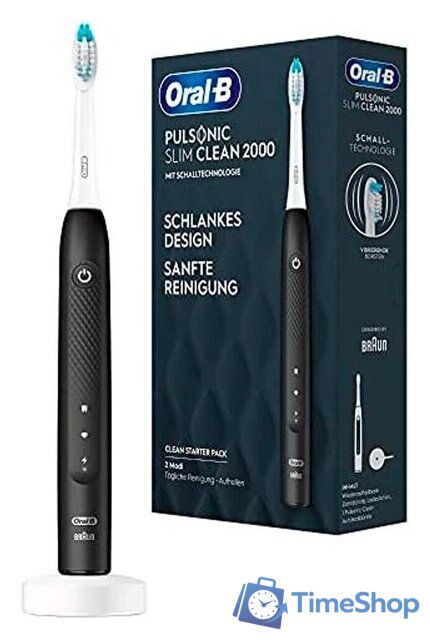 Электрическая зубная щетка Oral-B Pulsonic Slim Clean 2000 (черный) - Изображение №1 — Интернет-магазин Time-Shop