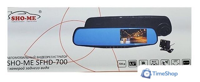 Видеорегистратор-зеркало Sho-Me SFHD-700 - Изображение №4 — Интернет-магазин Time-Shop