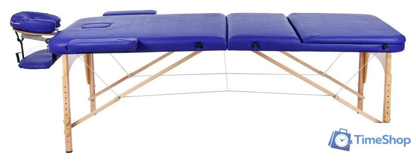 Массажный стол Atlas Sport 70 см складной 3-с деревянный (синий) - Изображение №2 — Интернет-магазин Time-Shop