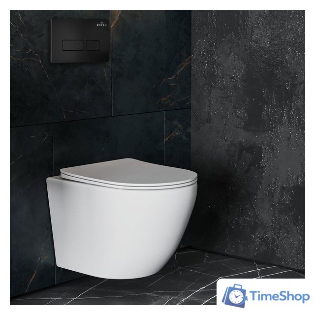 Унитаз подвесной Roxen Antares One Rimless 6 в 1 StounFix Dual Fresh 577729 (кнопка: черный матовый) - Изображение №11 — Интернет-магазин Time-Shop