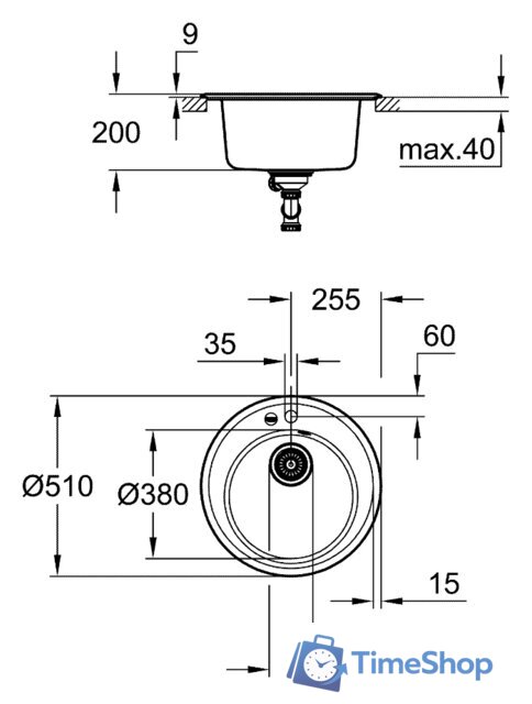 Кухонная мойка Grohe K200 50-C 51 1.0 31656AT0 (серый гранит) - Изображение №3 — Интернет-магазин Time-Shop