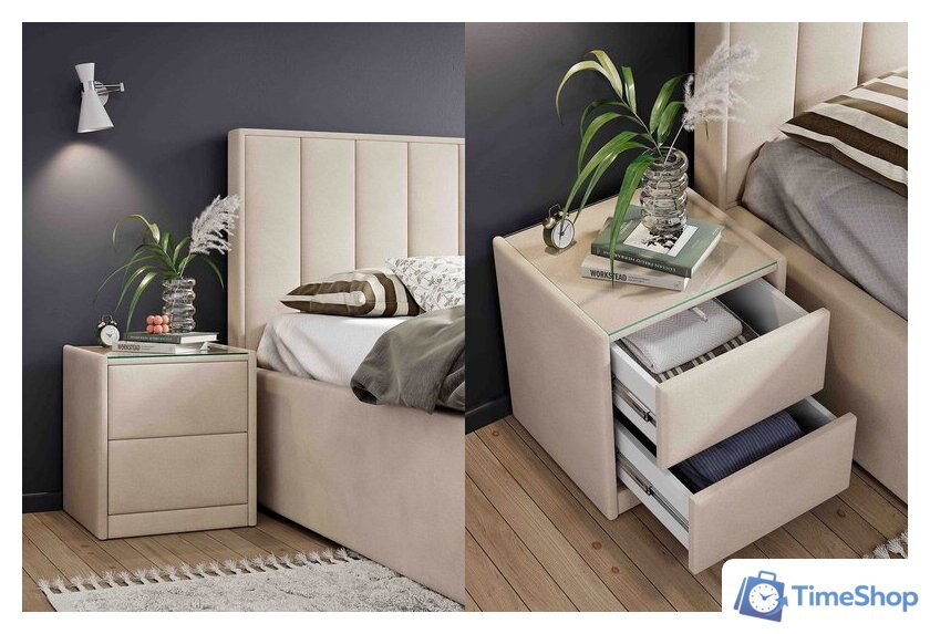 Тумба Мебельград Аризона мягкая (мора бежевый) - Изображение №5 — Интернет-магазин Time-Shop