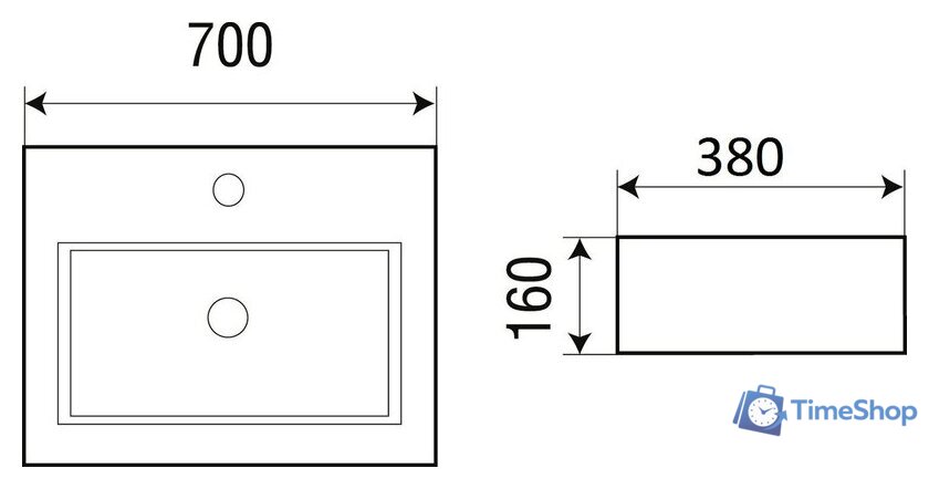 Умывальник WeltWasser Elbach 2003 - Изображение №2 — Интернет-магазин Time-Shop
