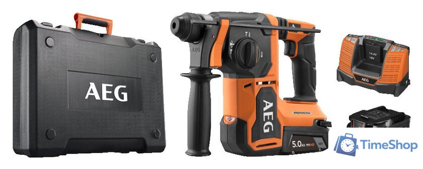 Перфоратор AEG Powertools BBH18BL2-502C 4935492343 (с 2-мя АКБ, кейс) - Изображение №1 — Интернет-магазин Time-Shop