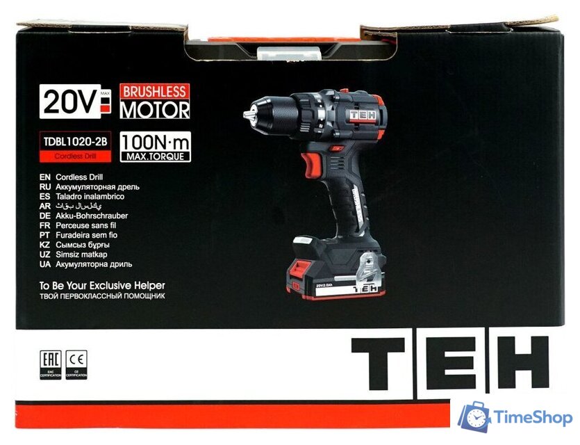 Дрель-шуруповерт TEH TDBL1020-2B (с 2-мя АКБ, кейс) - Изображение №15 — Интернет-магазин Time-Shop