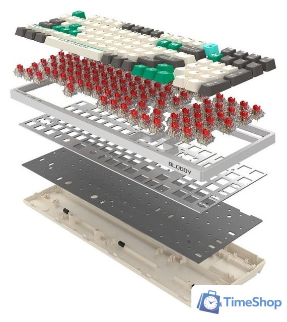 Клавиатура A4Tech Bloody S98 Pixels Green (Bloody BLMS Red Plus, нет кириллицы) - Изображение №20 — Интернет-магазин Time-Shop