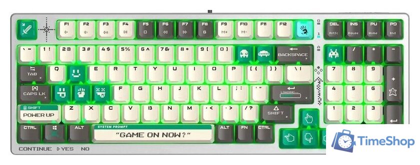 Клавиатура A4Tech Bloody S98 Pixels Green (Bloody BLMS Red Plus, нет кириллицы) - Изображение №1 — Интернет-магазин Time-Shop