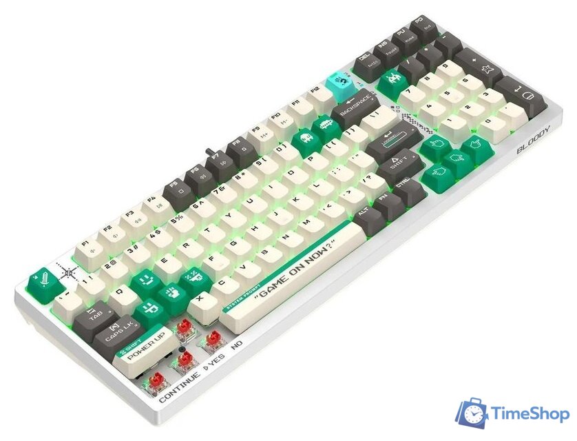 Клавиатура A4Tech Bloody S98 Pixels Green (Bloody BLMS Red Plus, нет кириллицы) - Изображение №2 — Интернет-магазин Time-Shop